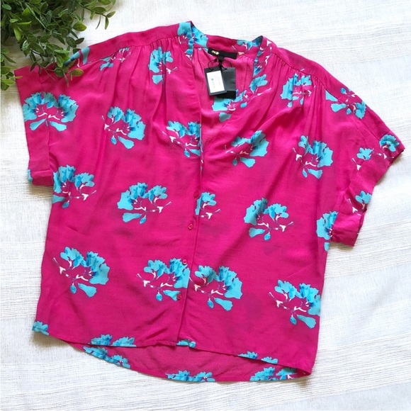 NWT Maje Clowers Floral Print Button down Blouse - Picture 3 of 7